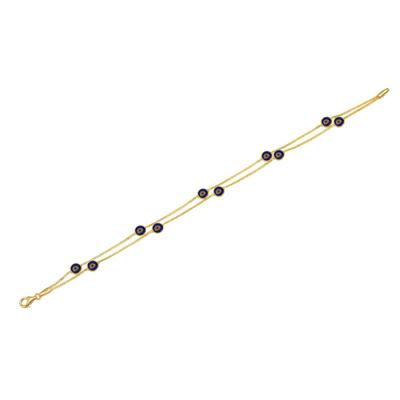 İki  Sıra Boncuklu Altın Bileklik