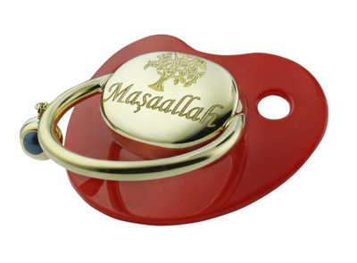 Ağaç Desenli Altn Emzik - Kırmızı