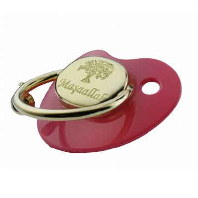 Ağaç Desenli Altın Emzik - Pembe