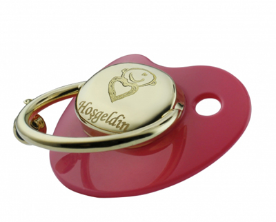  Bebek Kalbi Altın Emzik - Pembe