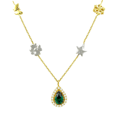 Damla Taşlı Şans Kolyesi