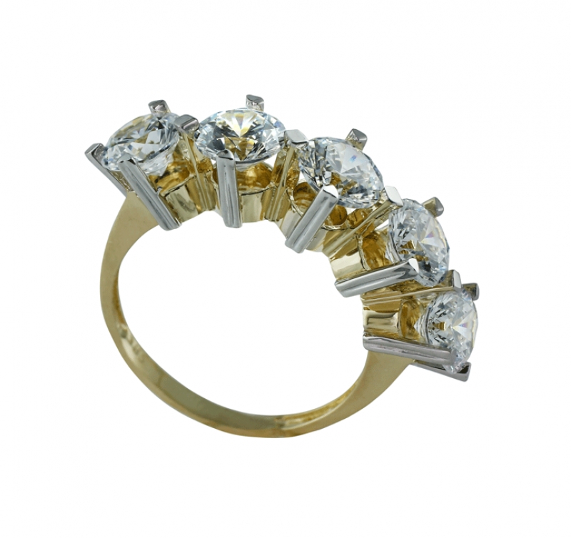 Büyük Taşlı Beştaş Altın Yüzük