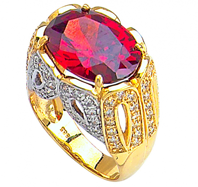 Yüksek Montürlü Kırmızı Taşlı Yüzük