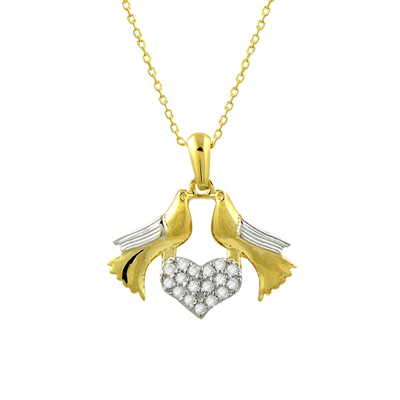 Kalbe Konmuş 2 Kuş Kolye