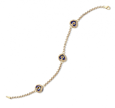 Kalp Motifli Nazar Boncuklu Bileklik