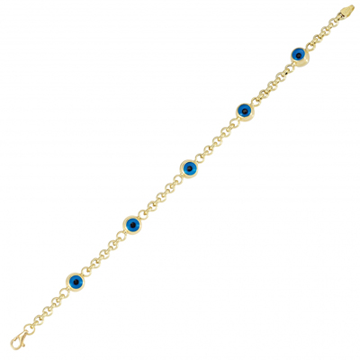 Beş Boncuklu Altın Bileklik