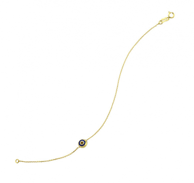 Tek Nazar Boncuklu Altın Bileklik