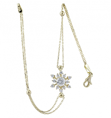 Atom Taşlı Kar Tanesi Motifli Bileklik