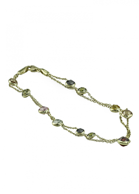 İki Zincirli Renkli Altın Bileklik