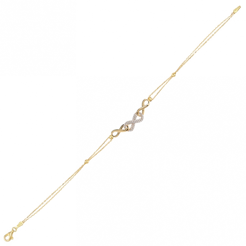 İç İçe Sonsuzluk Altın Bileklik