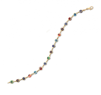 Renkli Nazarlık Altın Bileklik