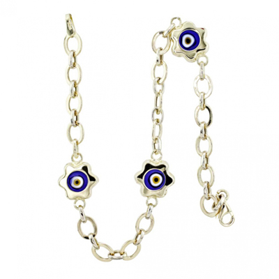 Papatya Motifli Nazar Boncuklu Bileklik