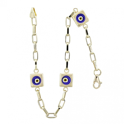 Kare Kuşgözü Altın Bileklik