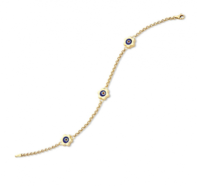 Papatya Boncuklu Altın Bileklik