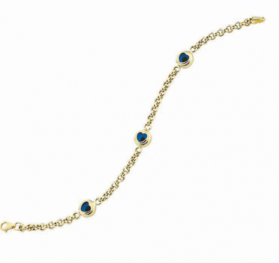 Kalp Göz Boncuklu Altın Bileklik