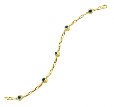 Beşli Göz Boncuklu Altın Bileklik