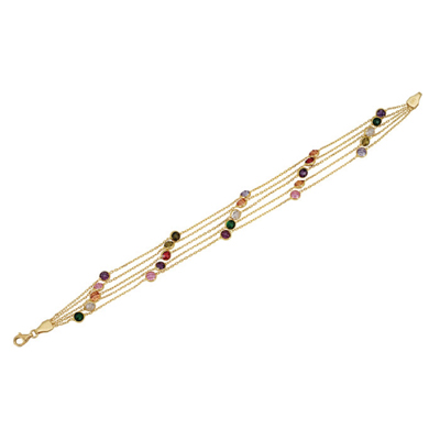 Renkli Beş Sıra Altın Bileklik