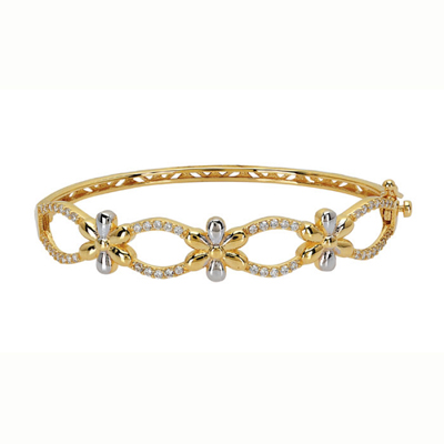 Papatya Motifli Altın Bilezik