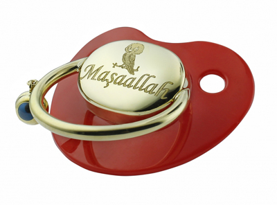 Baykuş Figürlü Altın Emzik - Kırmızı