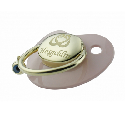 İki Vav Desenli Altın Emzik - Pembe