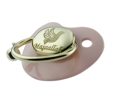 Kuş  Motifli Pembe Altın Emzik