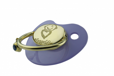 Bebek Kalbi Altın Emzik - Mor