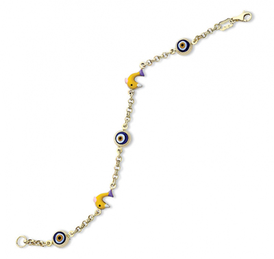 Sarı Yunus Balıklı Altın Künye