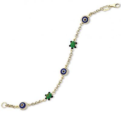 Kaplumbağa Motifli Altın Künye