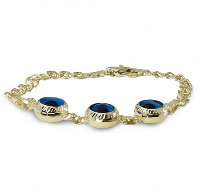 3 Göz Boncuklu Altın Künye