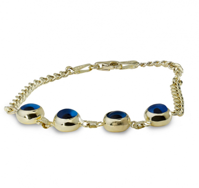 4 Göz Boncuklu Altın Künye