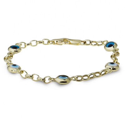 5 Göz Boncuklu Altın Künye