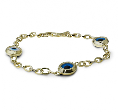 İki Mavi Bir Beyaz Boncuklu Bileklik