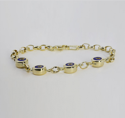 4 Yuvarlak Boncuklu Altın Bileklik