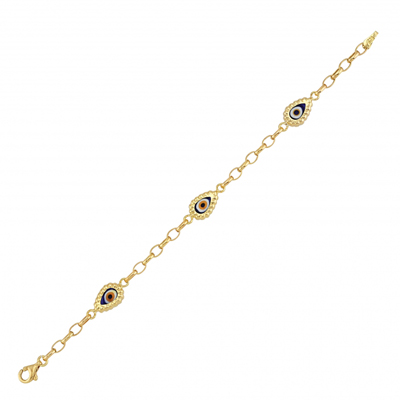 Damla Motifli Altın Çocuk Bilekliği