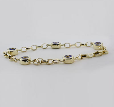 5 Nazar Boncuklu Altın Künye