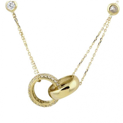 İç İçe Alyans Altın Kolye