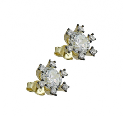 Altı Tırnaklı Tektaş Küpe