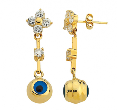 Sallanan Taşlı Göz Küpe