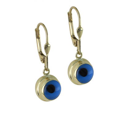 Göz Boncuklu Altın Küpe