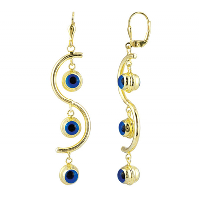 Üçlü Sallantılı Altın Küpe