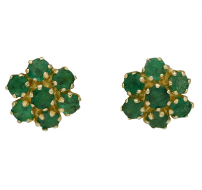 Yeşil Hastaşlı Altın Küpe