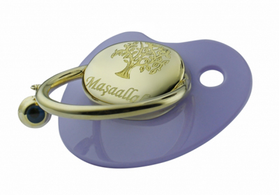 Ağaç Desenli Altın Emzik - Mor