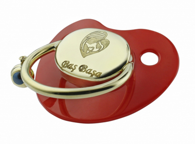 Anne Bebek Altın Emzik - Kırmızı