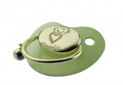 Bebek Kalbi Altın Emzik - Yeşil