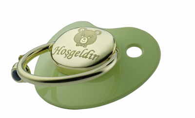 Ayıcık Figürlü Altın Emzik-Yeşil