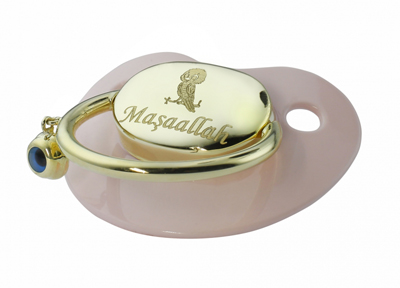 Baykuş Figürlü Altın Emzik - Toz Pembe