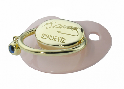 Atatürk İmzalı Altın Emzik - Toz Pembe