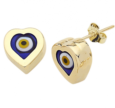 Kalp  Nazar Boncuklu Küpe