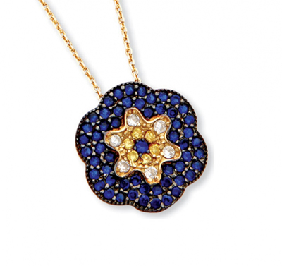 Papatya Desenli Sinyora Altın Kolye