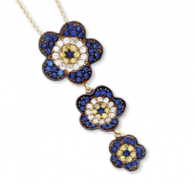 Üçlü Papatya Sinyora Altın Kolye